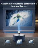 Load image into Gallery viewer, Mini Projector with WiFi and Bluetooth, Built-in Apps, Smart Portable Projector with 180° Rotation