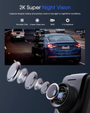 Load image into Gallery viewer, Dash Cam 2K, WiFi Dashcams with APP, External GPS, 1.5'' IPS Screen, Front Dash Camera for Cars