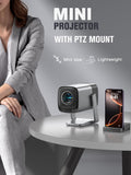 Load image into Gallery viewer, Mini Projector with WiFi and Bluetooth, Silver Smart Projector 4K Support