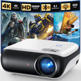 Load image into Gallery viewer, 1080P Bluetooth Mini Projector, Full HD Portable Outdoor Movie Projector with Built-in Speaker